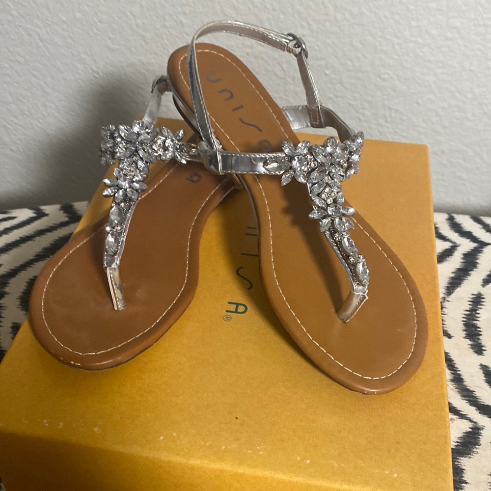 Unisa silver with rhinestones sandal